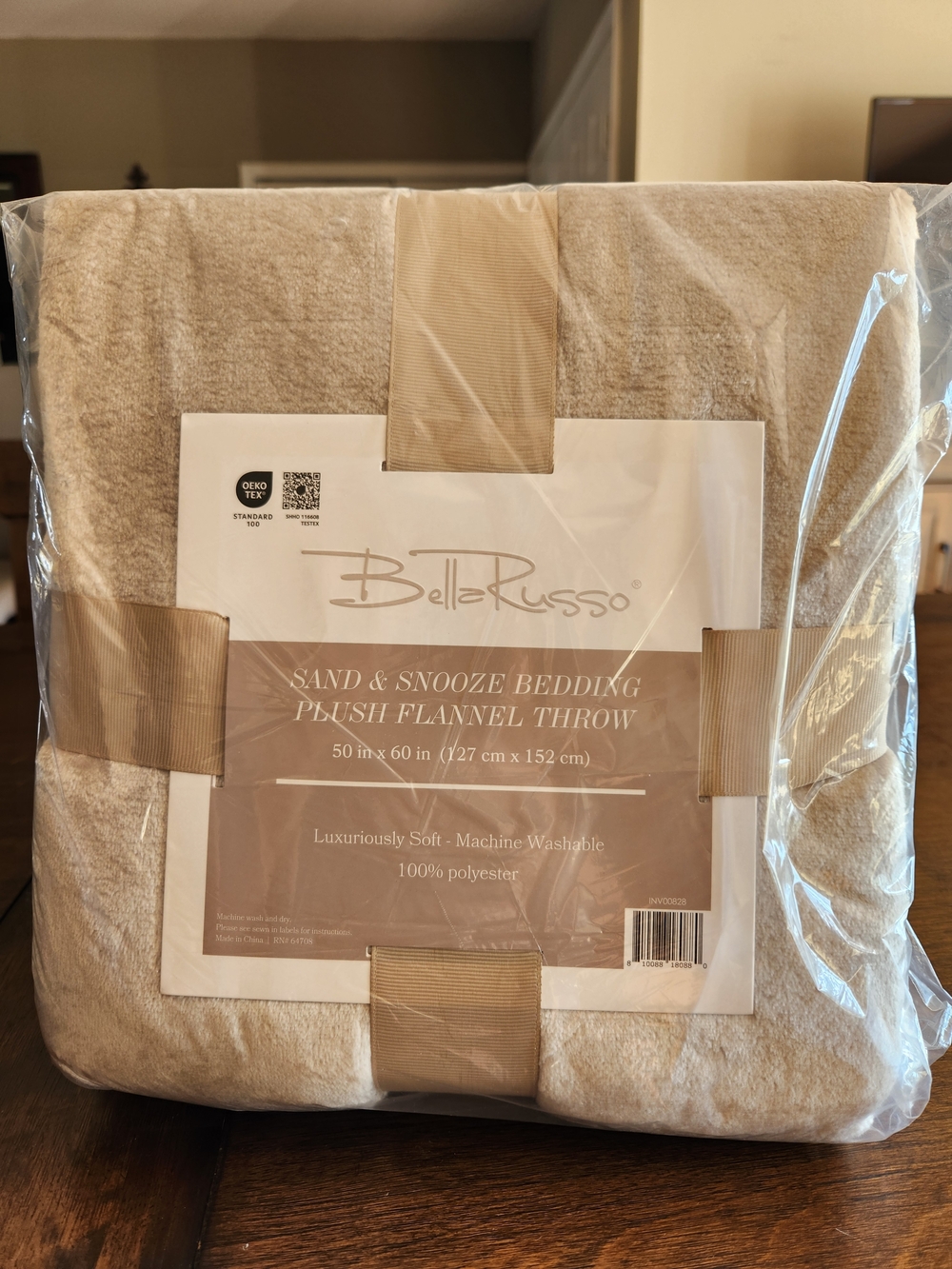 Sand Plush Flannel Throw Blanket